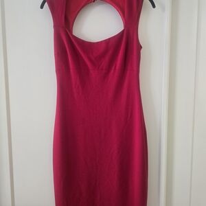 Cache Fuchsia Backless Sheath Dress